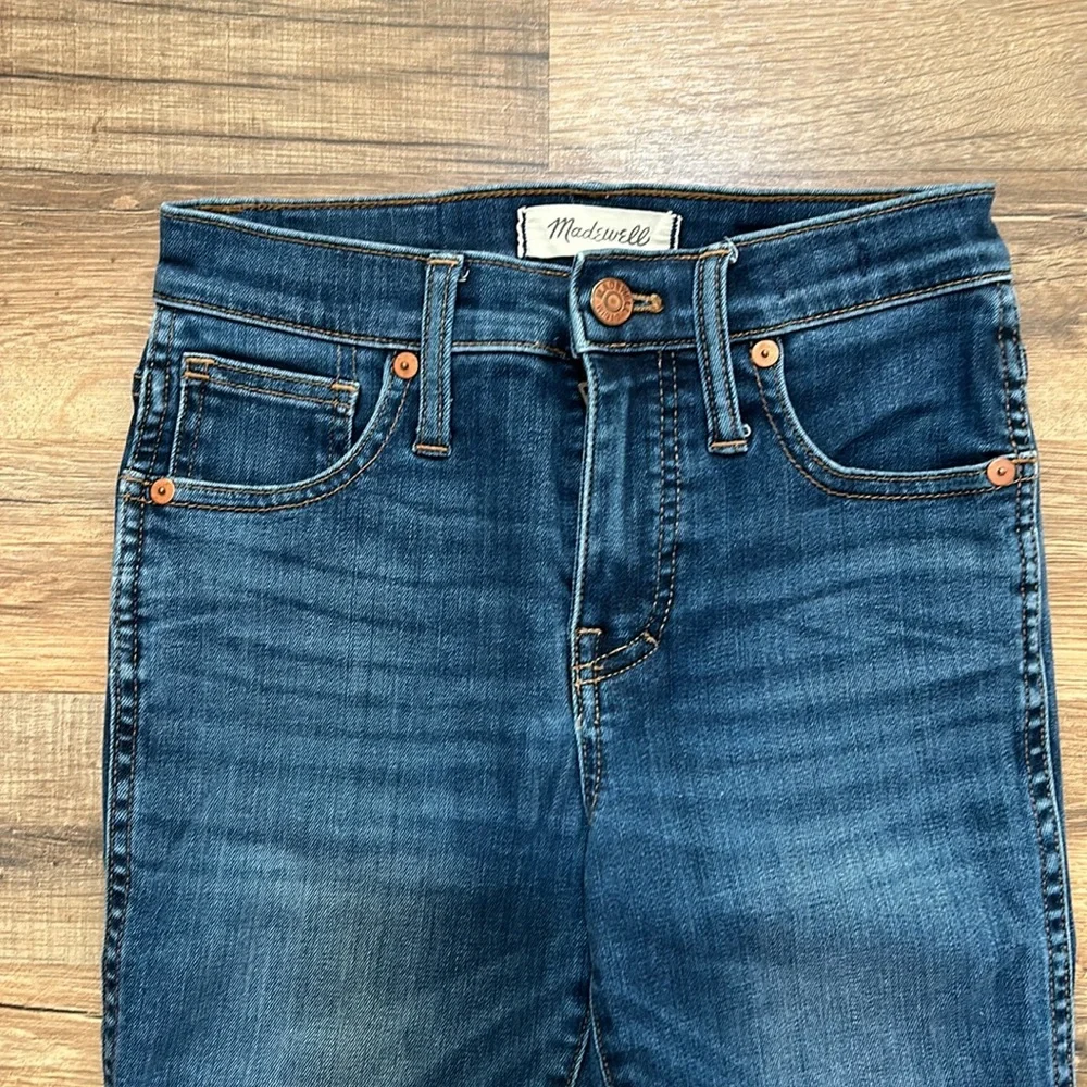 MADEWELL WOMENS 10” HIGH RISE SKINNY JEANS BLUE SZ 23 PETITE - Picture 3 of 12